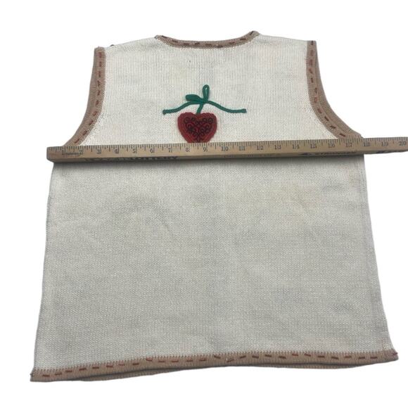 STUDIO JOY Christmas Vest P/S Cream Embellished Zipper Vintage Holiday - Picture 5 of 6
